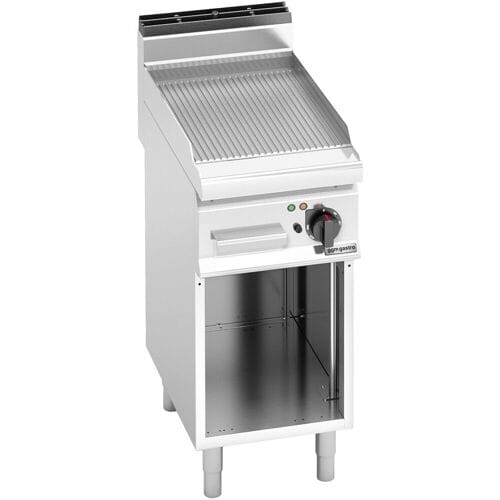 GGM Gastro Elektro Bratplatte - 4,8 kW - Gerillt Zilver