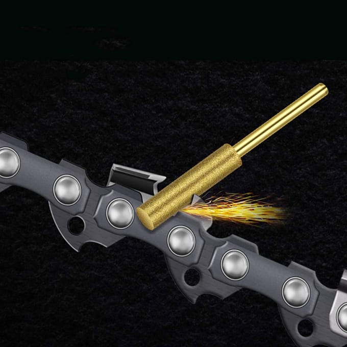 8 stuks kettingzaagbits titanium vergulde diamantslijper hoge hardheid elektrische kettingzaagvijl 4mm