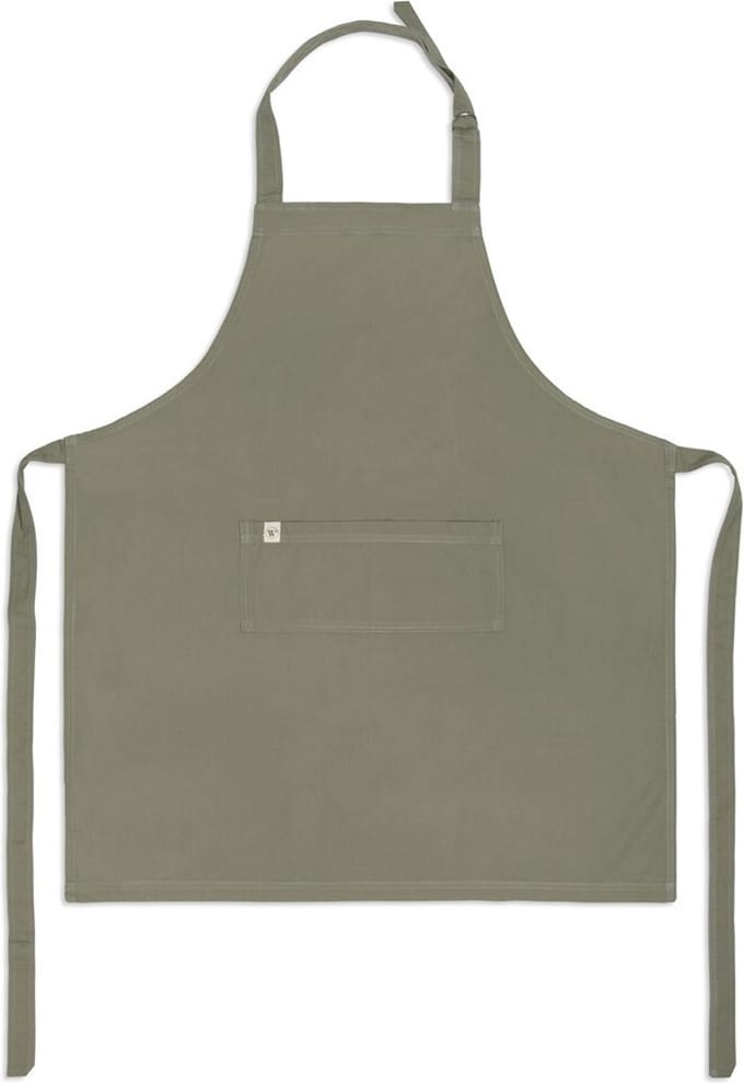 Walra Keukenschort Cook with Happiness - 75x90 - 100% Katoen - Legergroen
