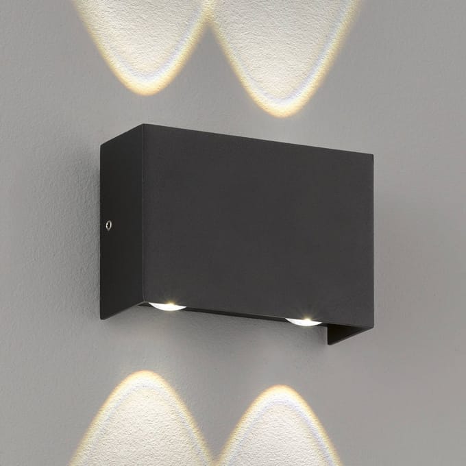 Fischer&honsel Buitenwandlamp Nairobi - Zwart - Warm Wit - 10w
