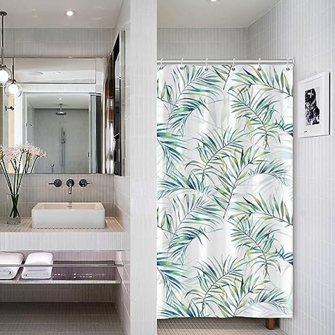 Douchegordijn Eucalyptus Bladeren Groen 92x183cm - Botanisch Aquarel Patroon
