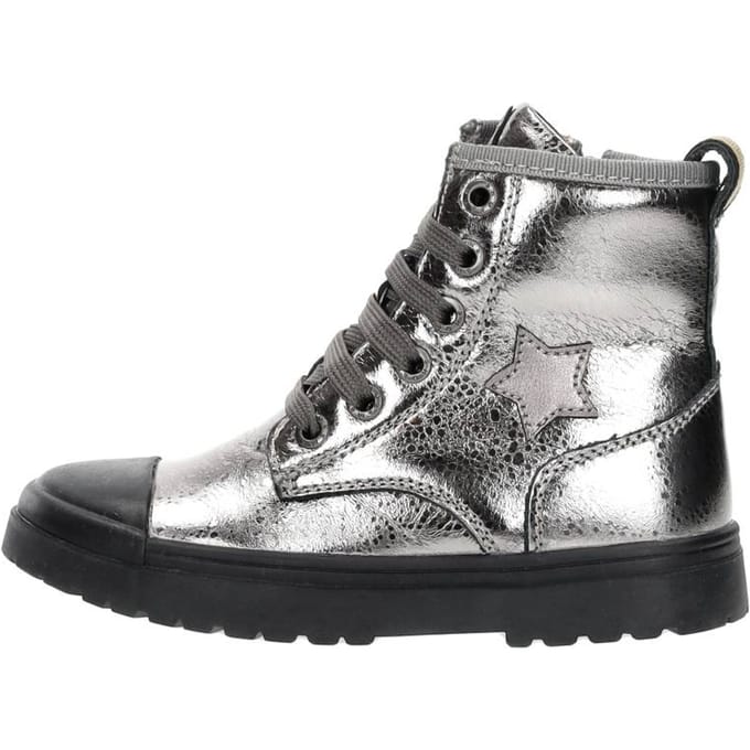 Bikerboots | Meisjes | Old Silver Metallic | Leer | Shoesme | Maat 25