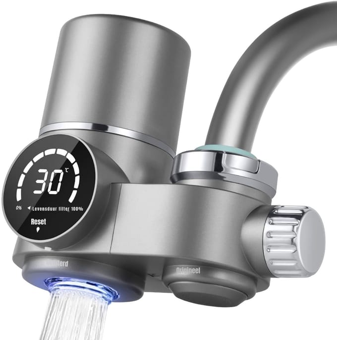 TIM® Waterfilter kraan - Waterfilter - Grijs - 19cm x 20cm x 9cm