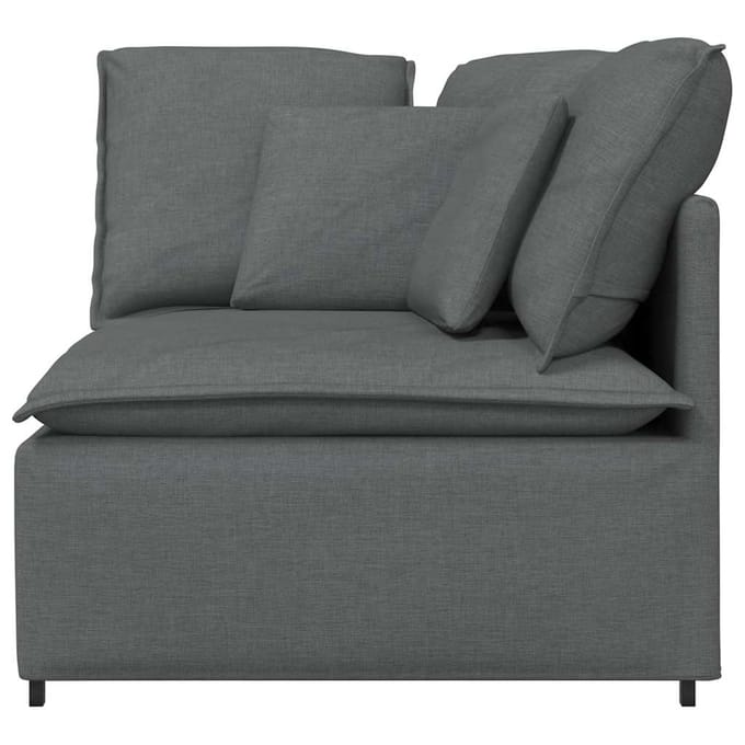 vidaXL - Modulaire - hoekbank - met - kussens - 100 - cm - donkergrijs