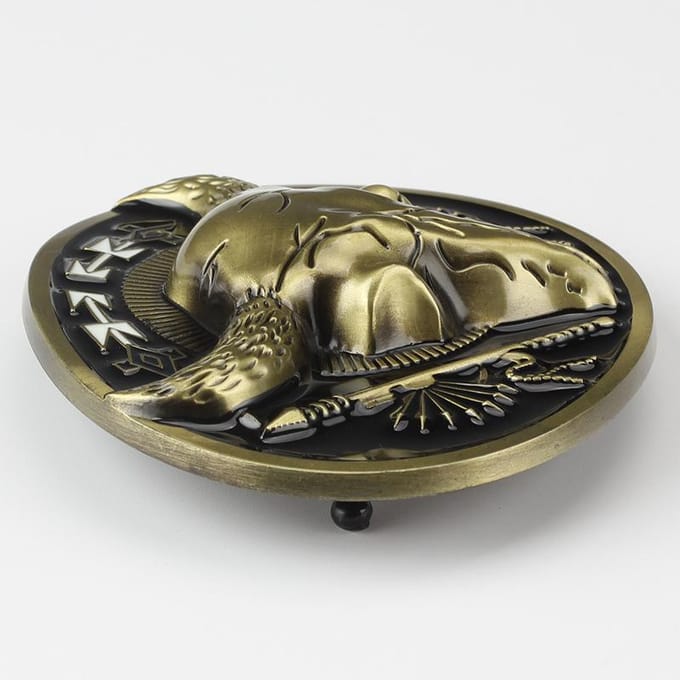 Golden Bull Skull Belt Buckle Matador Patroon Riem Diy Componenten beige