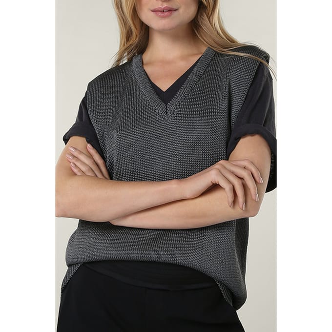 10DAYS Shiny Spencer Grey Raven Größe: S | Strickpullover Outlet | Damen | Grau