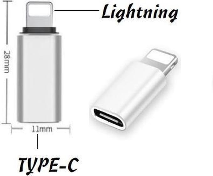 Vrouwelijke type-c naar iphone mannelijke zilver adapter Voor iphone  Type-C Om 8pin