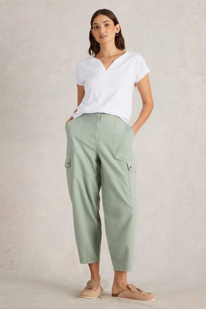 White Stuff Anabel Soft Barrel Cargo Light Green Taglia: 8 REGULAR | Pantaloni cargo Outlet | Donna | Verde