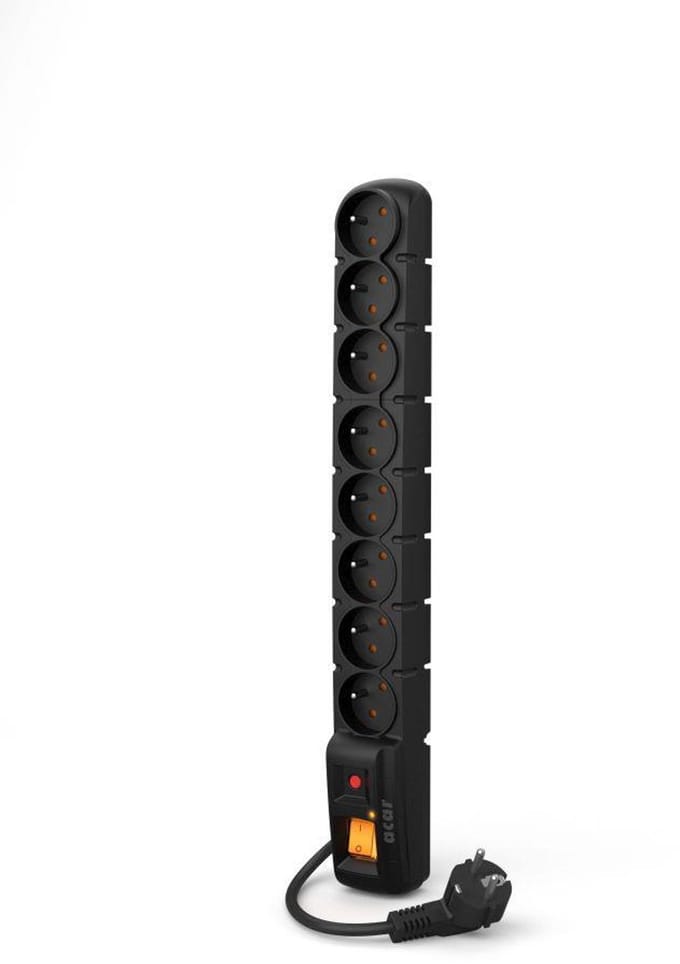 Acar S8 1,5M Stekkerstrip Met Overspanningsbeveiliging En Automatische Computeraansluiting