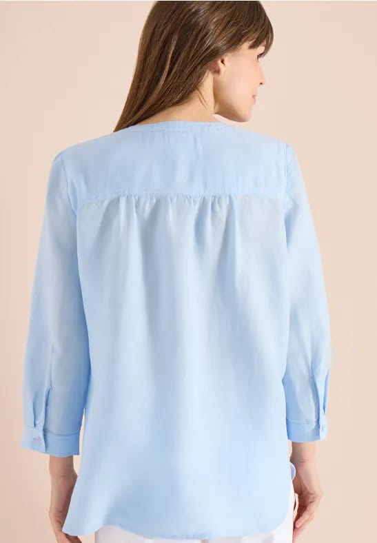 3/4 mouw blouse van linnenmix