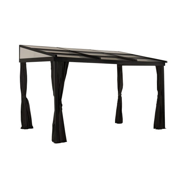 Sojag Budavar - Aluminium Terrasoverkapping 300x367 cm - Composietpanelen met gordijnen en klamboe