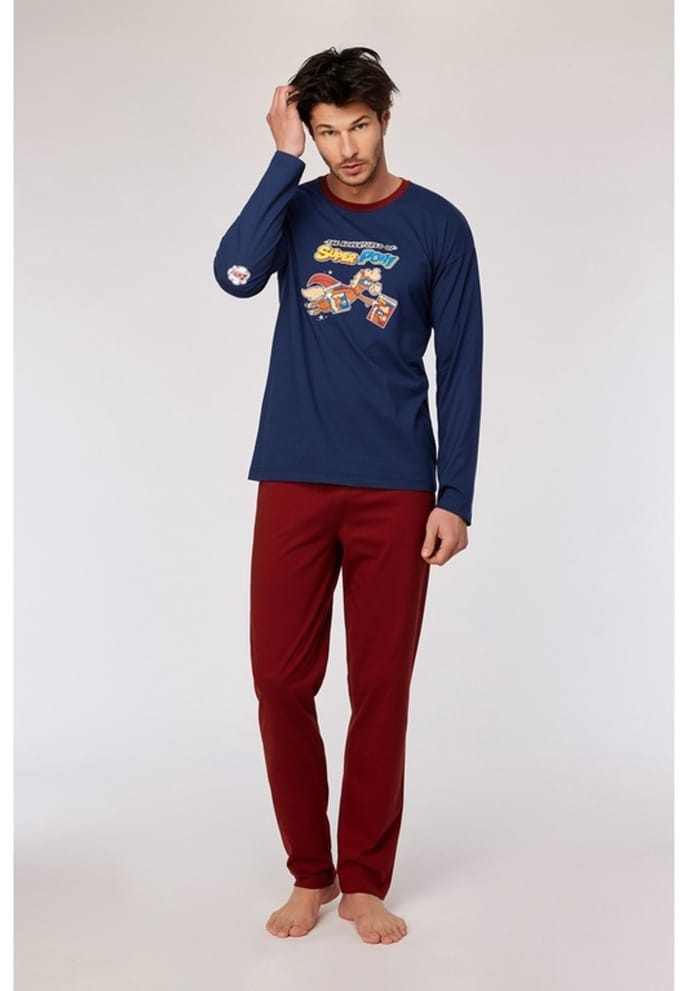 Woody - Jongens/Heren Pyjama - Donkerblauw Pony - M