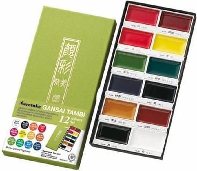 Kuretake Gansai Tambi Set 12 Colours