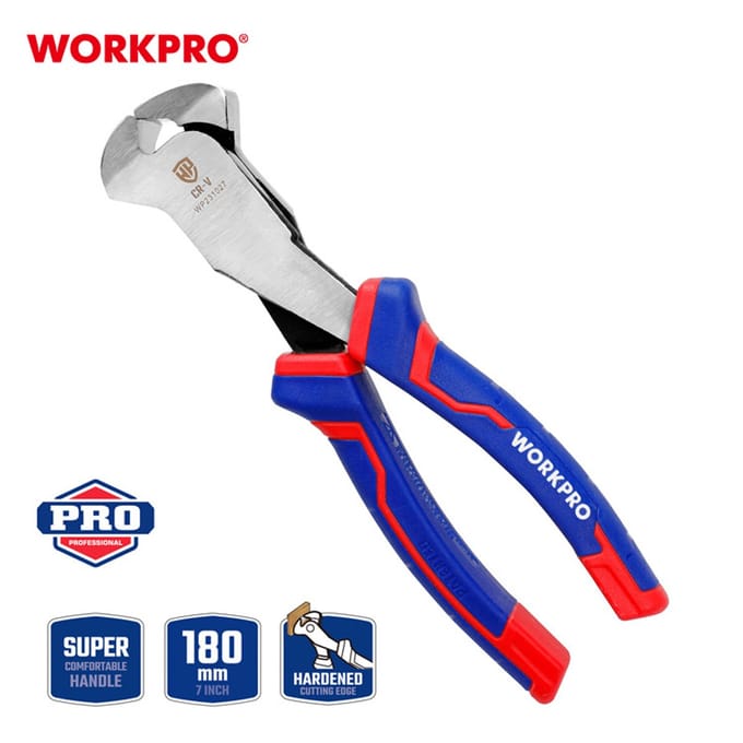 WORKPRO WP231027 Zijkniptang 180 mm – CR-V Staal | Ergonomische Antislip Handgreep