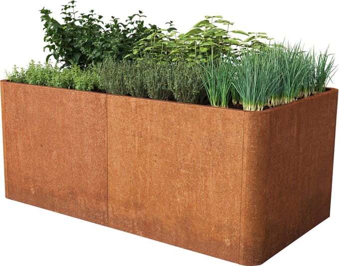 PRIMEYARD cortenstaal Moestuinbak Mario 146x80x80 cm, roest look