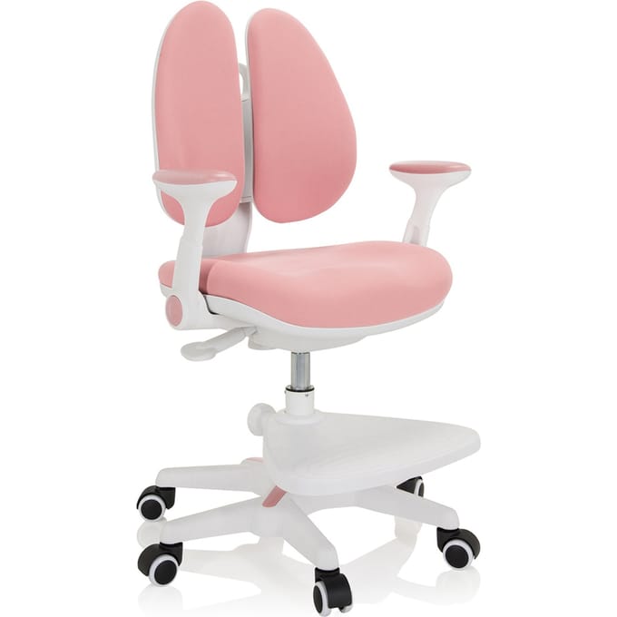 Kinder bureaustoel KID WING groeit mee met het kind Stof roze hjh OFFICE