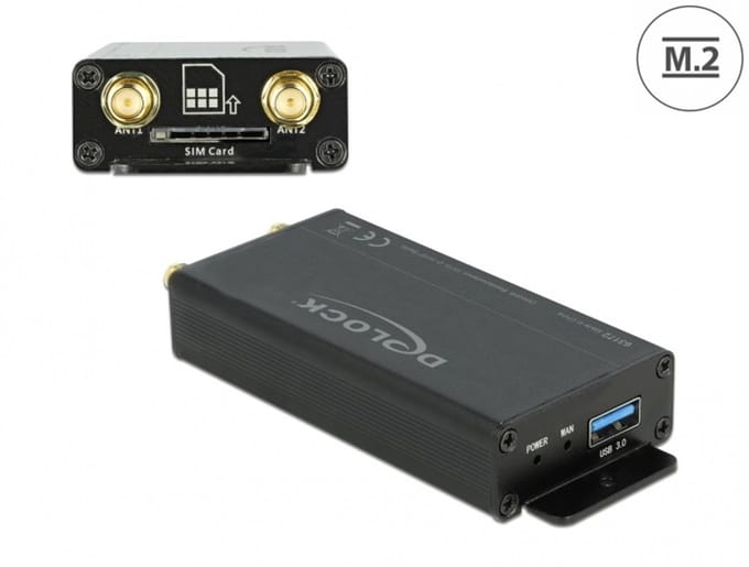 Delock USB 3.0 Converter for M.2 Key B module with SIM slot and enclosure