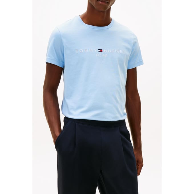 Tommy Hilfiger Tommy Logo Tee Well Water Größe: XXL | Basic T-Shirts Outlet | Herren
