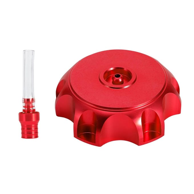 Cache de bouchon de réservoir de carburant à gaz en aluminium CNC pour moto avec évent de mise à l'air (rouge) rouge
