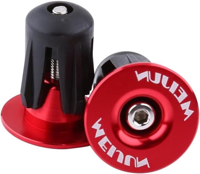 Fietsstuur Eindkappen - Stuurdopjes Set - Fiets Beschermen - Aluminium Legering - 2 stuks - Rood