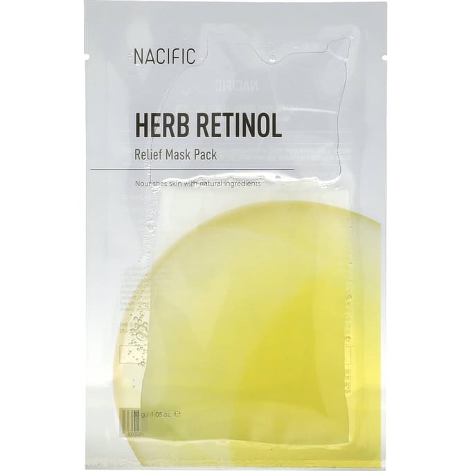Nacific, Relief Beauty Mask Pack, Herb Retinol, 1 Sheet, 1.05 oz (30 g) white