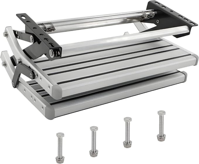 RV Camper Trap - Camper Opstap - Veilig Instappen - Antislip Ontwerp - Dubbellaags - Aluminium