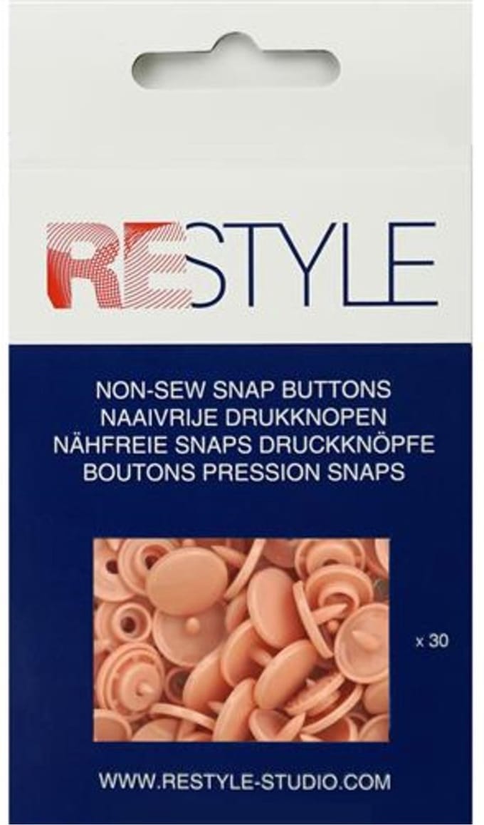 Naaivrije plastic drukknopen 12,4 mm, 30 stuks