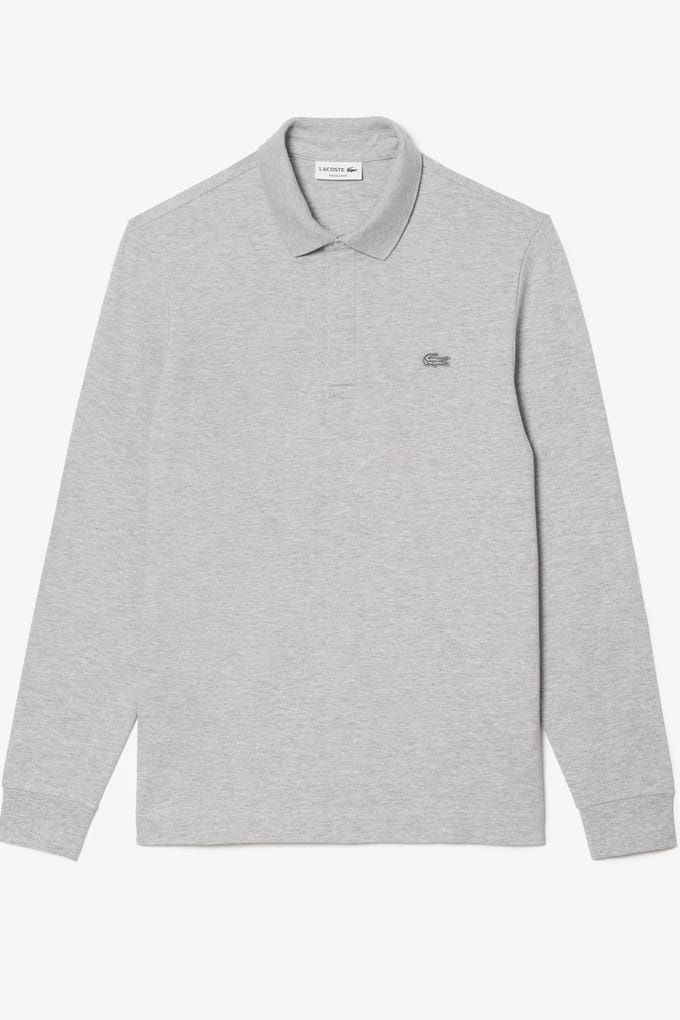 Lacoste Long Sleeve Polo Silver Chine Größe: S | Poloshirts Outlet | Herren | Grau