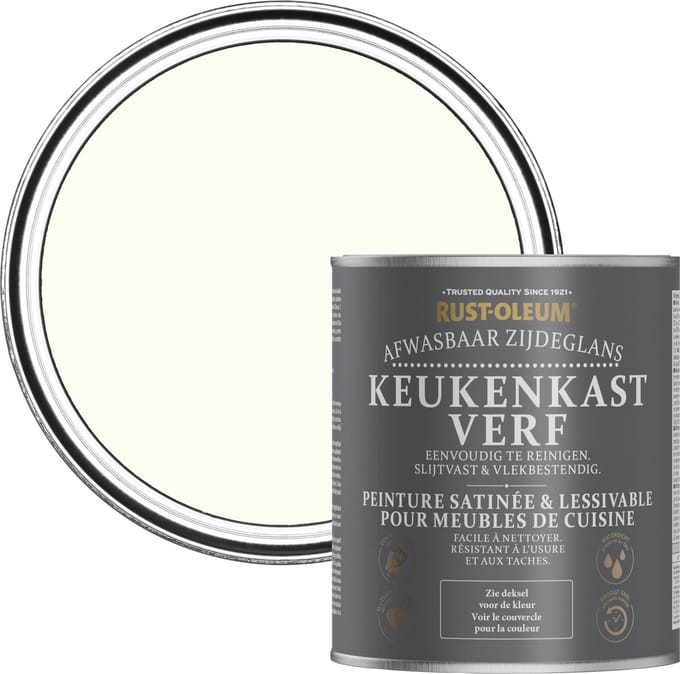 Rust-Oleum Wit Keukenkastverf Zijdeglans - Porselein 750ml
