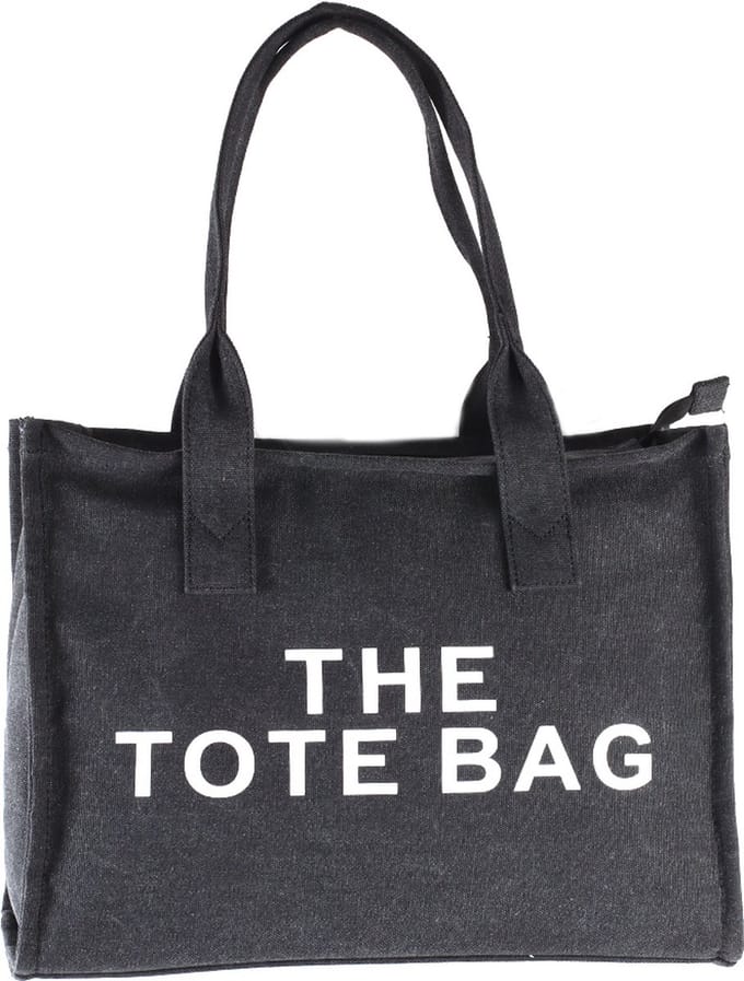 Giuliano canvas shopper 'The Tote Bag' - Zwart - Dames - Ruim