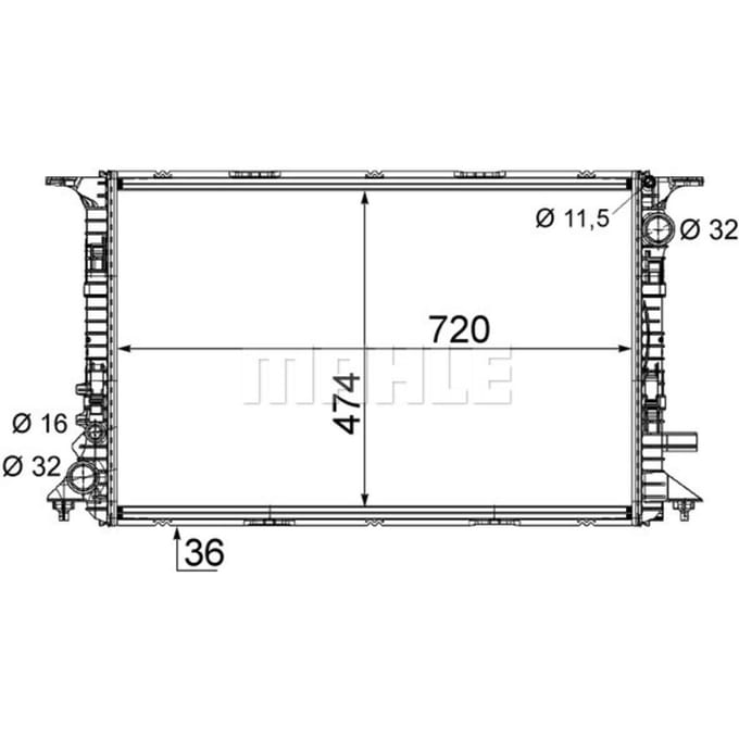 Radiator, motorkoeling MAHLE CR 1201 000S
