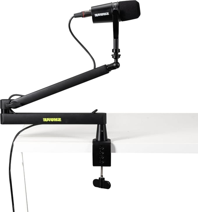 Microfoon Arm - Desktop Standaard - Podcast Streaming - Laag Profiel Ontwerp - 838 mm Uitschuifbaar - Zwart