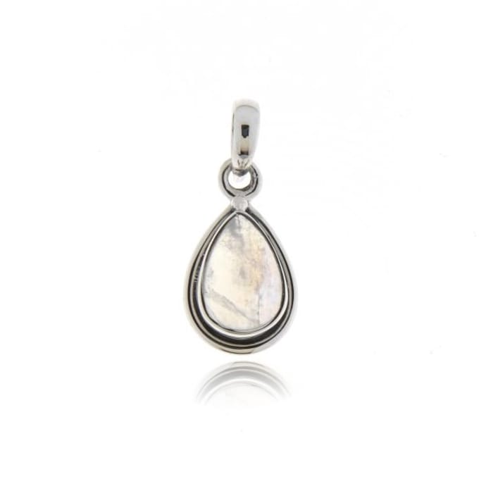SilverGems Zilveren hanger met Regenboog Maansten edelsteen