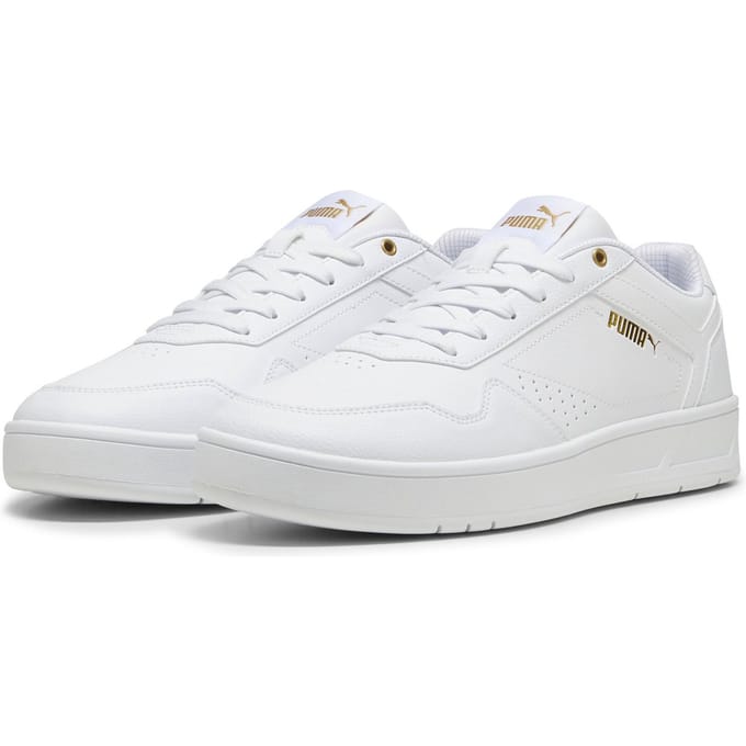 PUMA Court Classic Unisex Sneakers - PUMA White-PUMA Gold