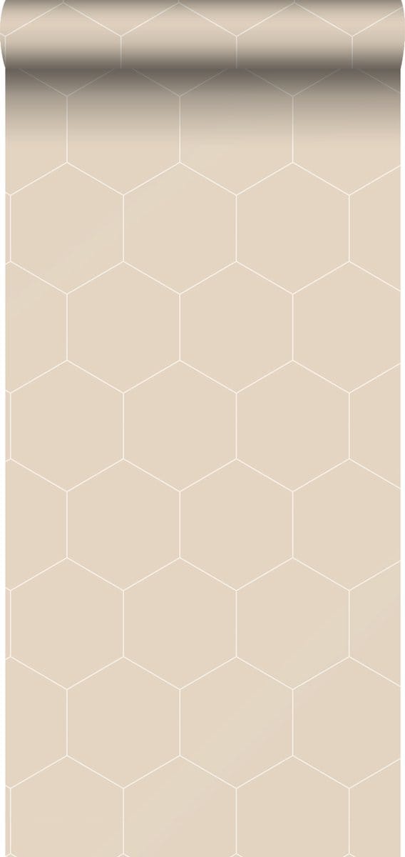 ESTAhome behang hexagon beige - 53 cm x 10.05 m - 139552