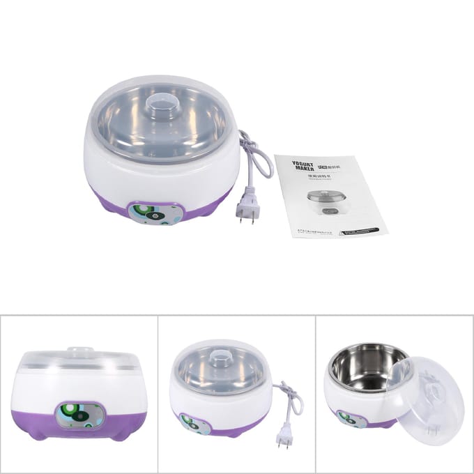 1L Automatische roestvrijstalen yoghurtmaker voor thuis, doe-het-zelf yoghurtcontainer, paars L white