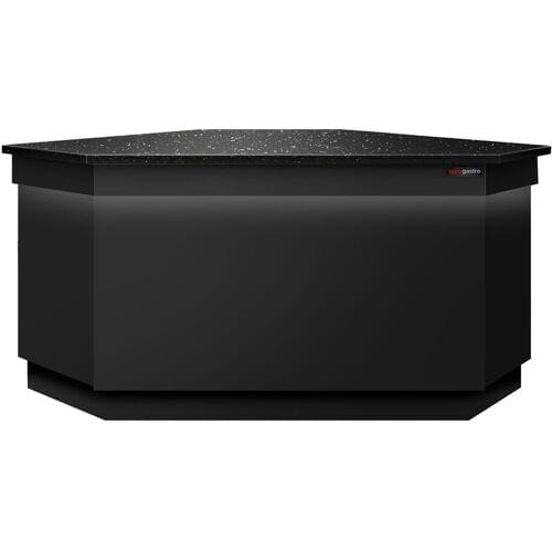 GGM Gastro Eck-Kassentisch TORONTO - 1565mm - schwarze Front - schwarze Granit-Arbeitsplatte