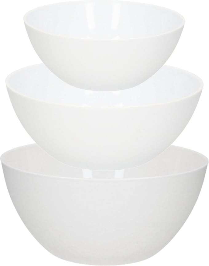 Plasticforte voedsel serveer schalen set - 7x stuks - kunststof - wit