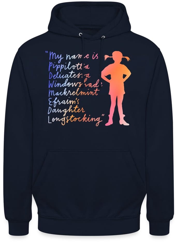 Pippi Langkous My Name Is … Bunt Hoodie Unisex