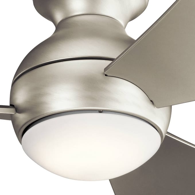 KICHLER LED plafondventilator Sola, IP23 nikkel