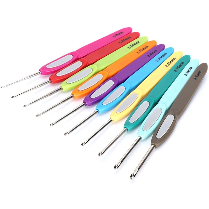 10 stuks haaknaaldset plastic antislip kleur handvat DIY fijne kant handgeweven trui gereedschap multi