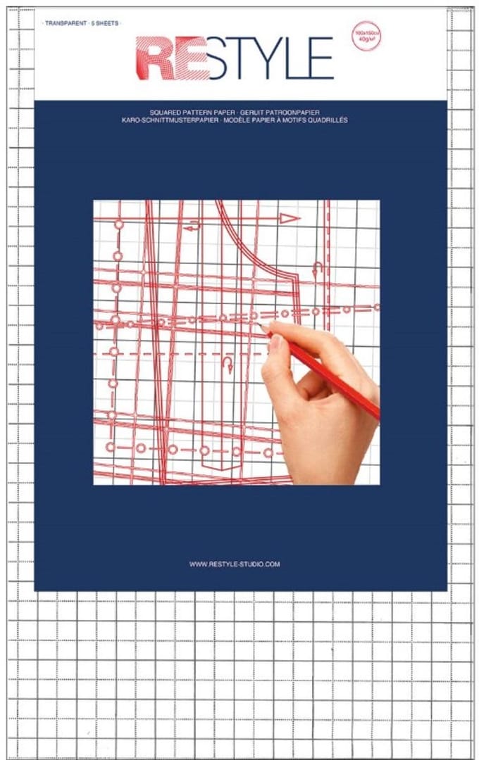 Geruit patroonpapier vellen 100x150cm - 5 stuks