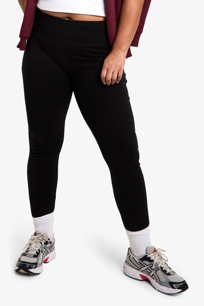 Dames BOOHOO BASICS PLUS HOOGGETAILLEERDE DIEPE TAILLEBAND LEGGING | Zwart | Maat: 46