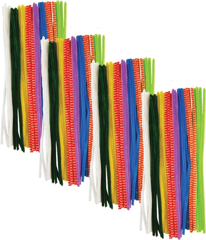 Chenille draad - 120x - gekleurd - 30 cm - hobby/knutsel materialen - hobbydraad - Chenilledraad