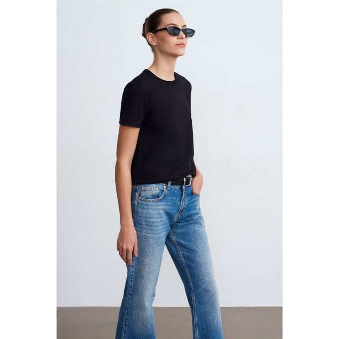Dames Effen Crew Neck T-shirt