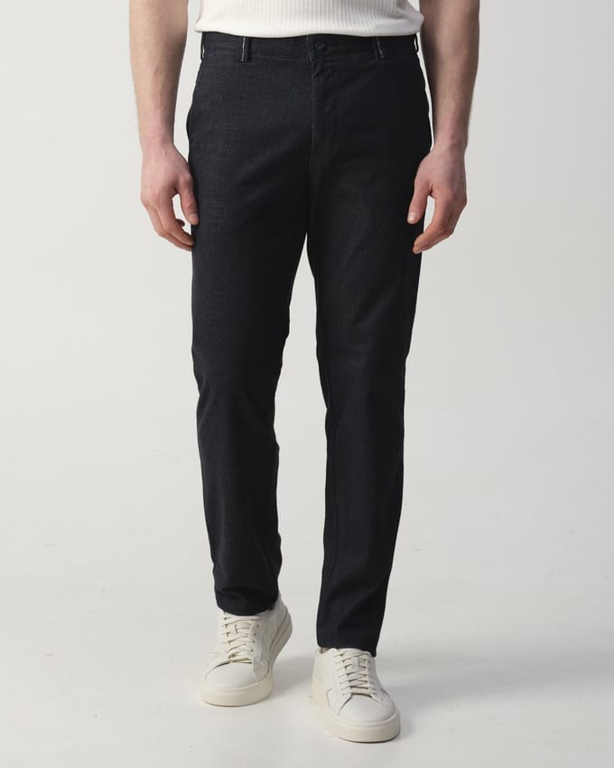 Meyer Broek Bonn Active Jersey Look Flat-Front Chino Donker Blauw / male