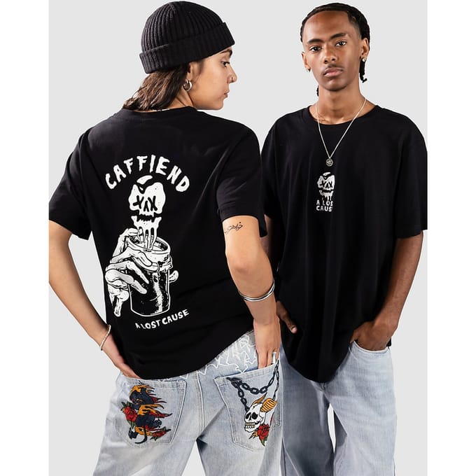 A Lost Cause Caffiend T-Shirt zwart