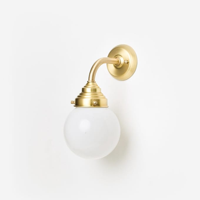 Wandlamp Bol Ø 15 Curve Messing - Art Deco Trade