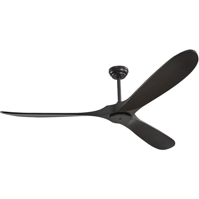 Ventilateur de plafond 72  Lames en bois Sans lumière Télécommande Moteur réversible Noir