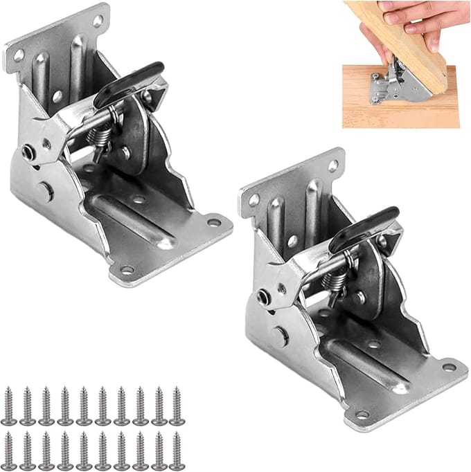 Solidchoice - Set van 2 Vouwbare Scharnieren voor Tafel- en Bedbenen